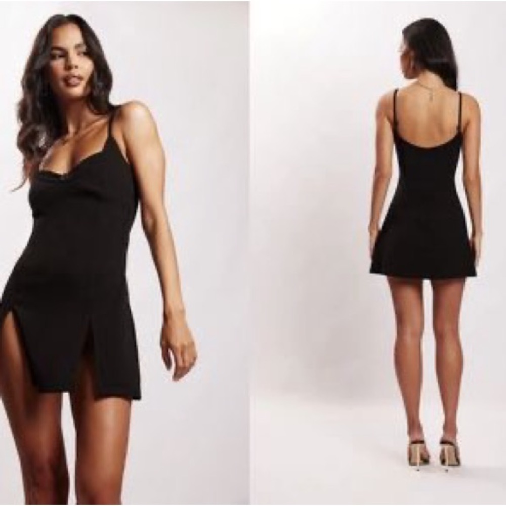 Meshki Two Tone Mini Dress - Black
